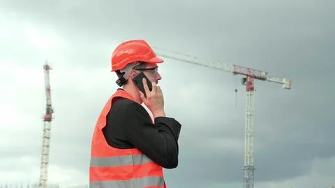 Man talking with client via modern gadget 스톡 사진