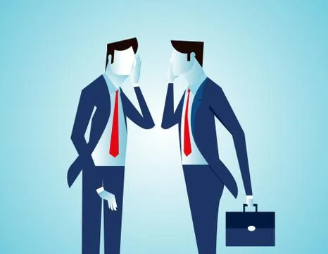 Man talking to a clone of himself. Concept business illustration. Vector flat Illustrazione stock