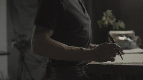 Man talking close up hands Stock Footage 124238529