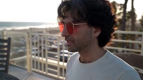 Man Talking on Coffee Date Stock Footage 99480477