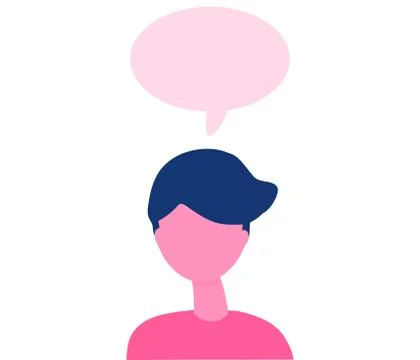Man talking. Conversation Speech bubble. Communication and chat concept. Vector Stock Illustration