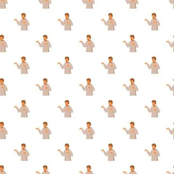 Man talking gesture communication seamless pattern 스톡 일러스트