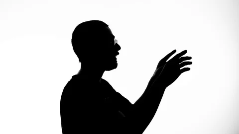 Man Talking With Gestures Silhouette Bla... | Stock Video | Pond5