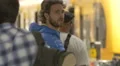 Man talking to his friend at the railway station in Porto 4k or 4k+ Resolution
