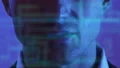 The man talking on the hologram background 4k or 4k+ Resolution