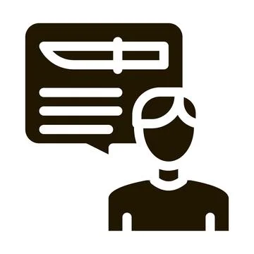 Man Talking Knife Icon Vector Glyph Illustration Illustration