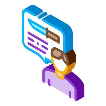 Man Talking Knife isometric icon vector illustration Illustration