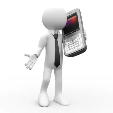 Man talking on mobile phone Stock Illustration