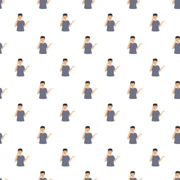 Man talking on mobile phone seamless pattern Illustration