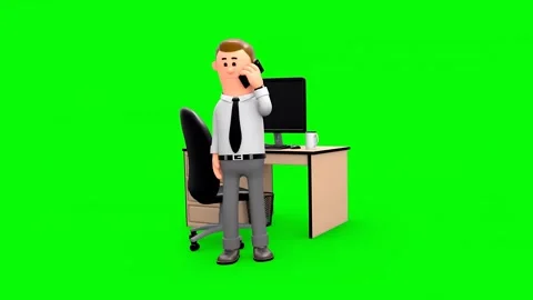Man Talking on Phone Call While Standing in Front of His Desk Vidéo 260802202
