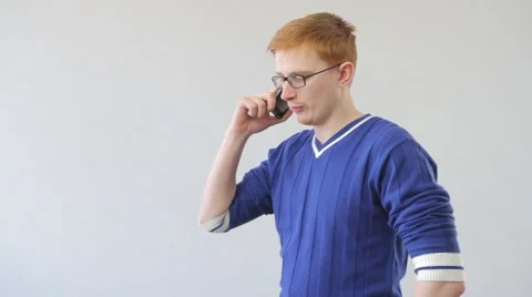 Man talking on the phone Stock Footage 50071007