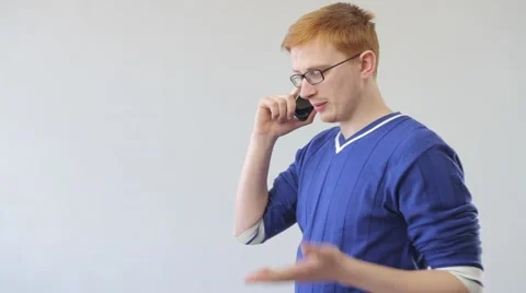 Man talking on the phone Stock Footage 50071111