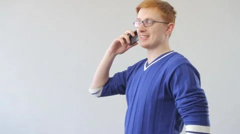 Man talking on the phone Stock Footage 50071153