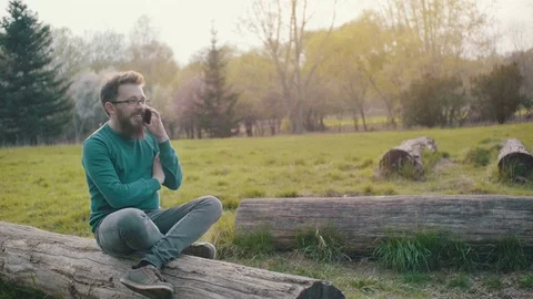 Man talking on the phone Stock Footage 74291742