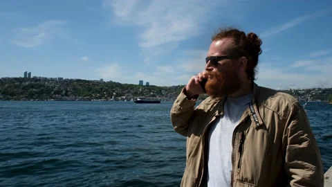 Man talking by phone Video stock 196507945