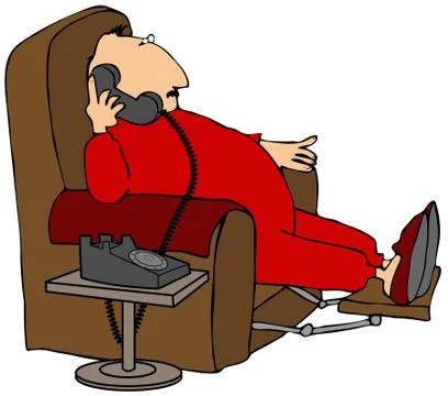 Man talking on the phone Stock Illustration