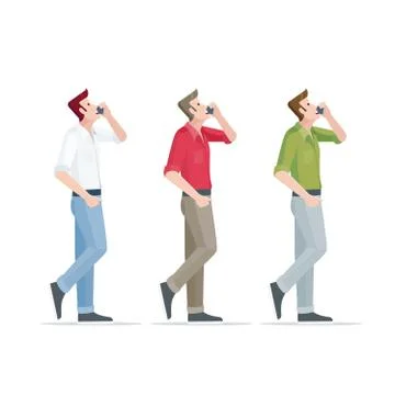 Man is talking on the phone Stock Illustration