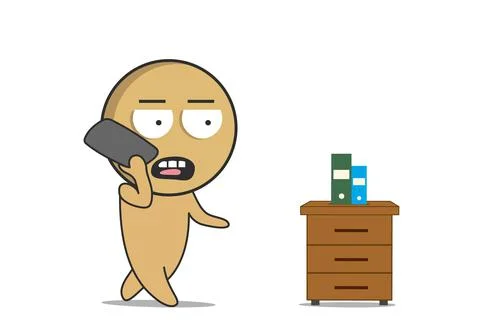 Man talking on the phone Stock Illustration
