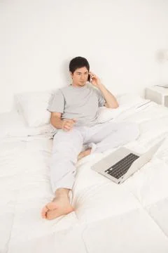 Man talking by phone Stock Photos