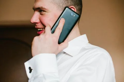 Man talking on phone Foto stock