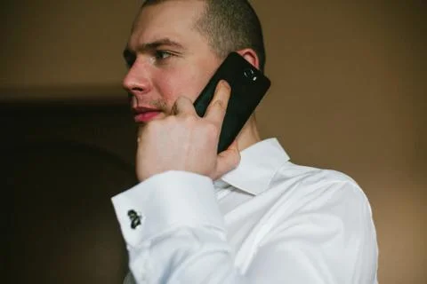 Man talking on phone Foto stock