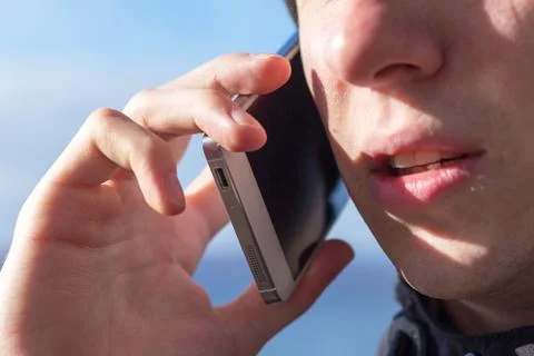 A man is talking on the phone Stock Photos