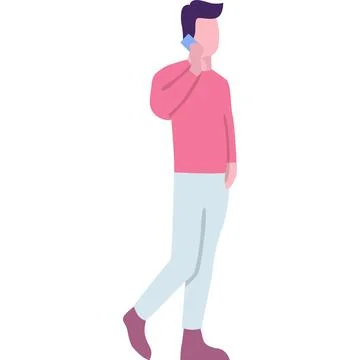 Man talking phone vector icon isolated on white Stock Illustration