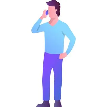 Man talking phone vector icon isolated on white Stock Illustration