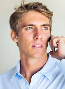 Man talking on smart phone Stock Photos