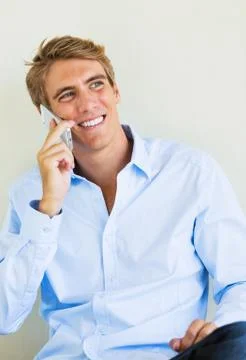 Man talking on smart phone Stock Photos