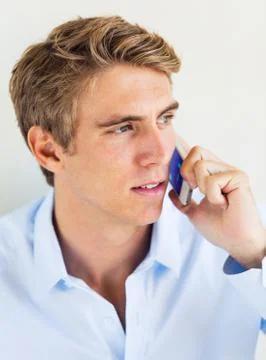 Man talking on smart phone Stock Photos
