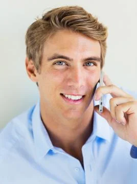 Man talking on smart phone Stock Photos