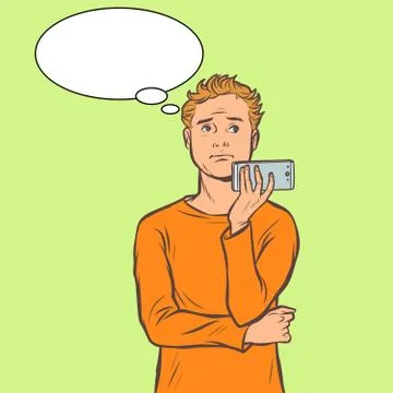 Man talking on smartphone Stock Illustration