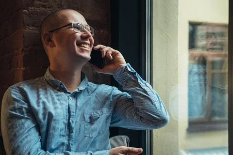 Man talking on smartphone. Stock Photos