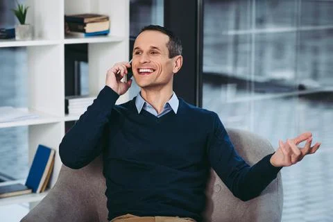 Man talking on the smartphone Stock Photos