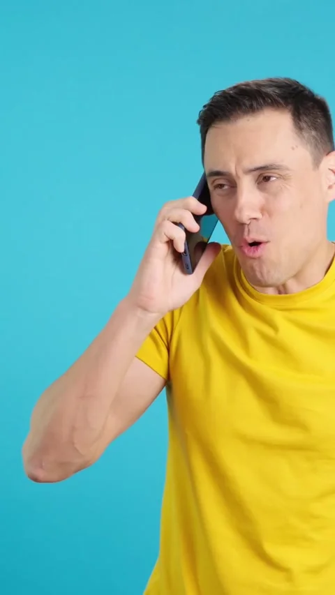 Man talking for too long on the mobile phone Stock Footage 262943756