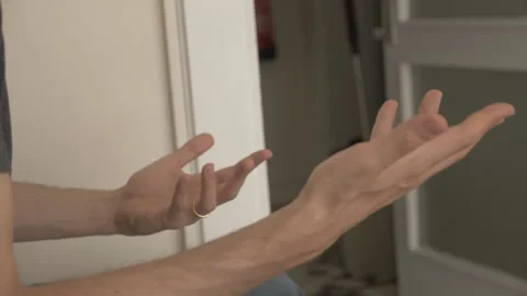 Man is talking by using his hands Stock Footage 135233328
