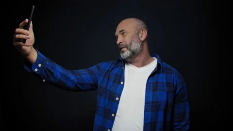 Man is talking on video connection and smiling. Stock Footage 146380852