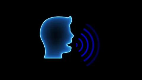 Man talking, Voice recognition line icon animation, person talking icon. Stock Footage 305166333