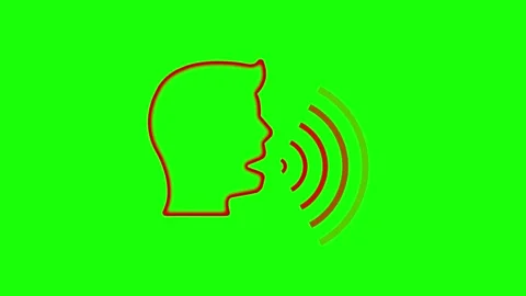 Man talking, Voice recognition line icon animation, person talking icon. Stock Footage 305166371