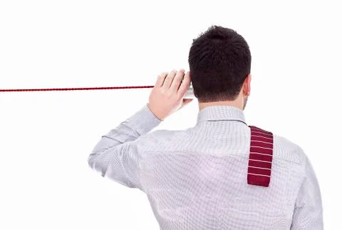 Man talking on a white background Stock Photos