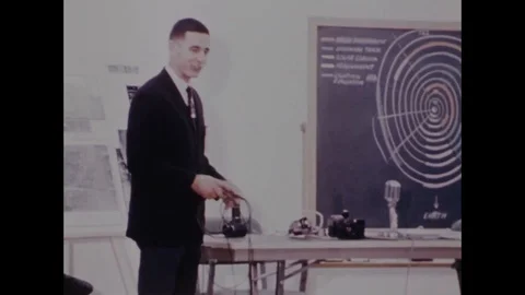 Man talks during a meeting before the launch of Apollo 8 - 1968 Stock Footage 94340732