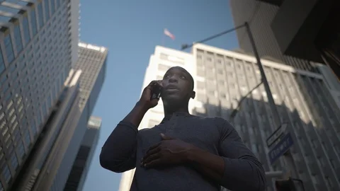 Man talks on the phone Video stock 98912501