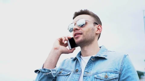 Man talks on phone Stock Footage 108610981
