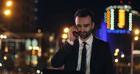 A man talks on the phone Video stock 150518229