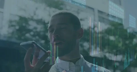 Man tapping record on phone, recording voice note with animated waveform around Видео 330160812