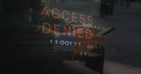 Man tapping smartphone screen on plaza bench causing tech overlay shifting to Stock-Footage 312229082