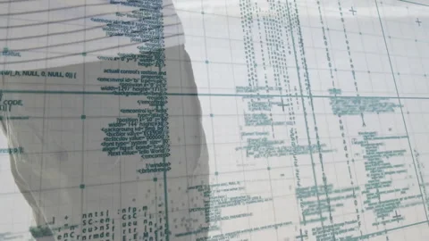 Man tapping smartphone to visualize tech data interactions with pulsing code Stock Footage 313494236