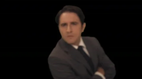 Man taps something with his finger  to camera Stock Footage 754749