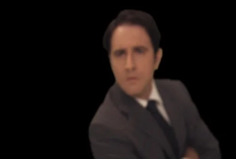 Man taps something with his finger  to camera Stock Footage 754751